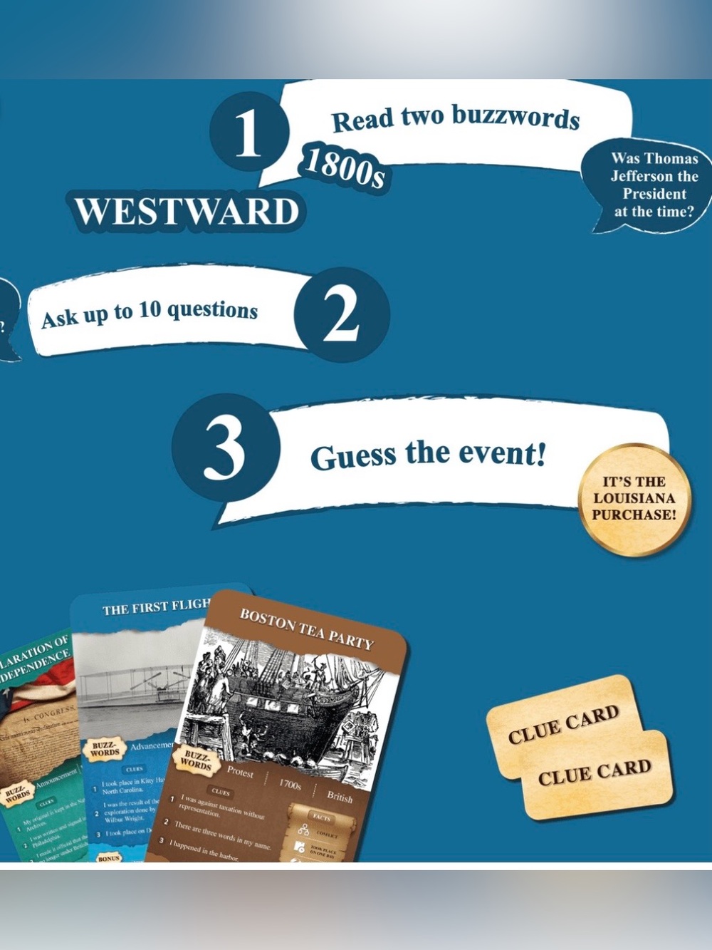 Skillmatics Guess in 10: US History Educational Card Game, 2-6, Age 8-99 - Picture 4 of 4